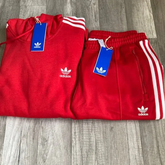 🤩NWT 2 PC hoodie sweatshirt pants matching outfit L bundle adidas originals set - Picture 4 of 4